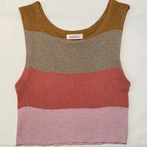 Miami boutique Market, cropped tank metallic thread, brand new